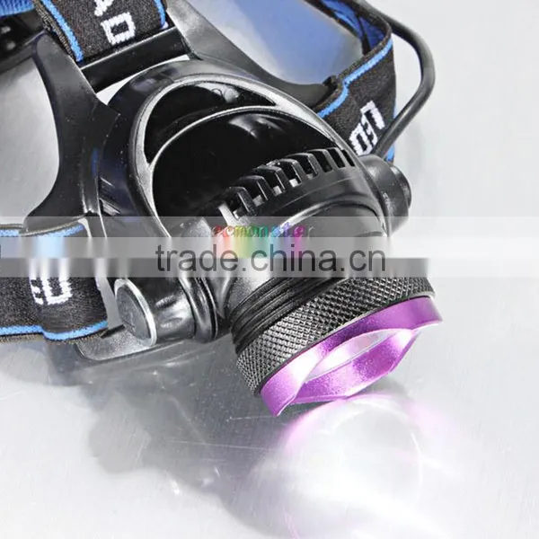 1-bulb 3 Modes Waterproof LED Headlamp LED Headlight Purple & Black photo-3