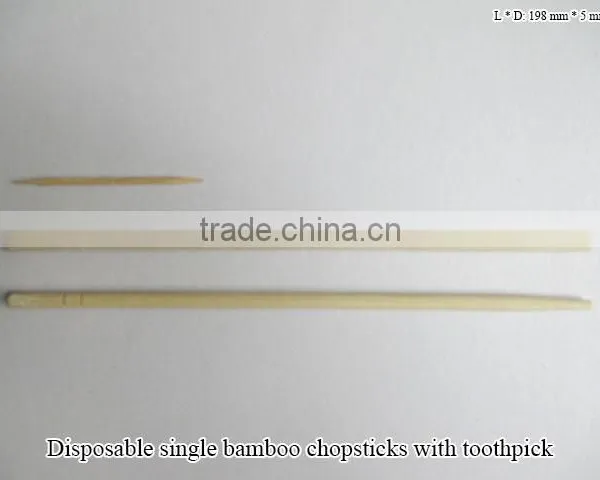 Disposable One-off One-time Single Bamboo Wooden Chopsticks Tong Tweezer With Toothpick