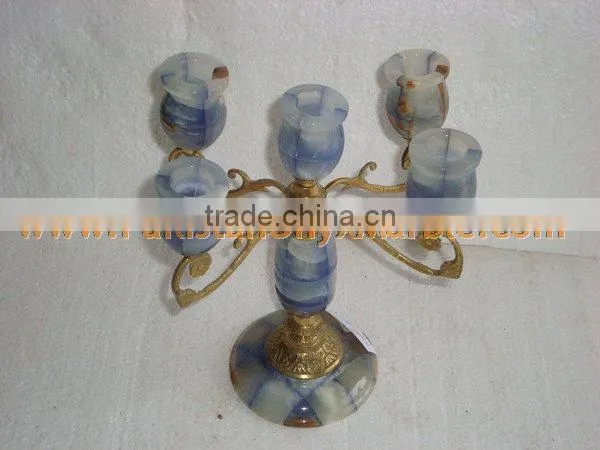 WholeSale 2017 New Design BEST POPULAR ONYX PATCH COLORED CANDLE HOLDERS STANDS photo-2