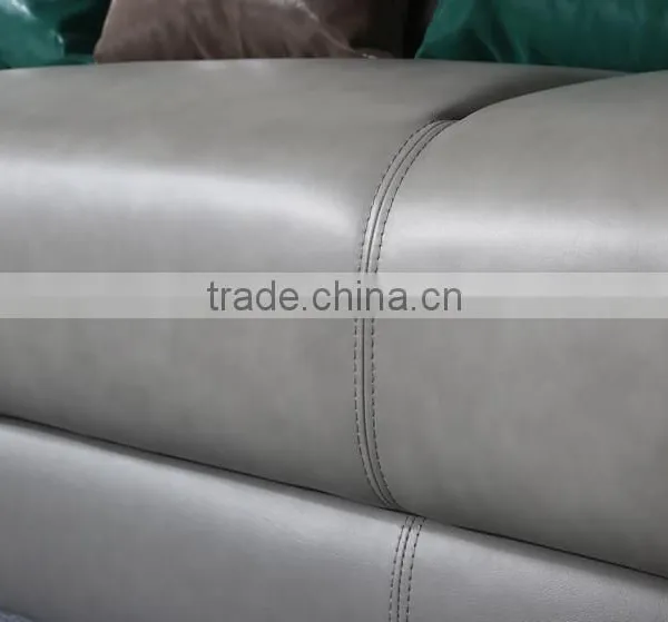 Grey Color Genuine Leather Tufted Sofa Set, Special Design Modern Living Room Leather Sofa(MOQ=1 SET) photo-5