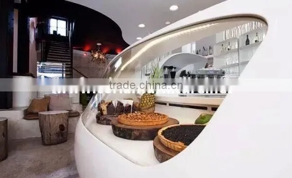 Solid Surface Quartz Countertop for Fast Food Counter Design photo-3