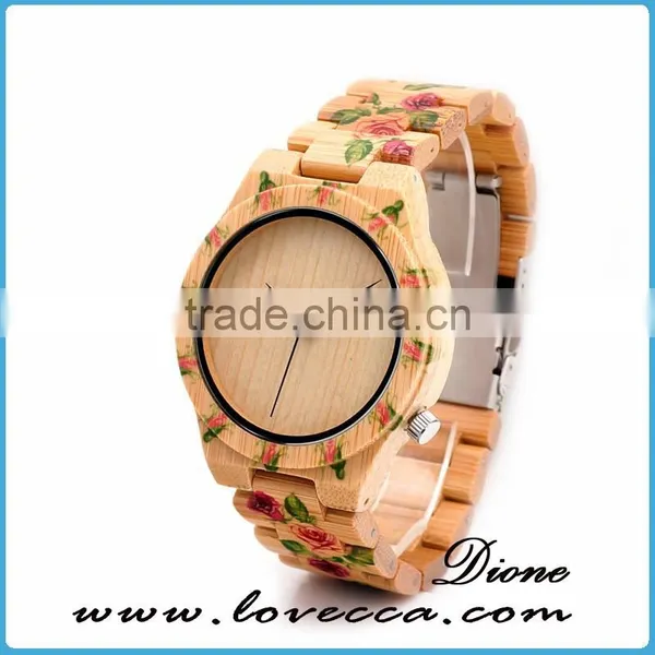 New Arrival Waterproof Women Ladies Wood Watches Genuine Leather photo-2