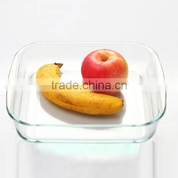 Square High Borosilicate Glass Baking Tray for Microwave photo-3