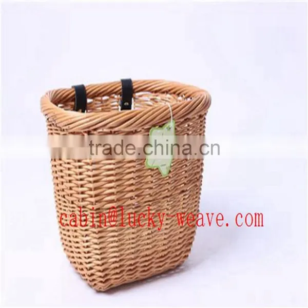 Hand Woven Natural Wicker Bicycle Basket photo-2