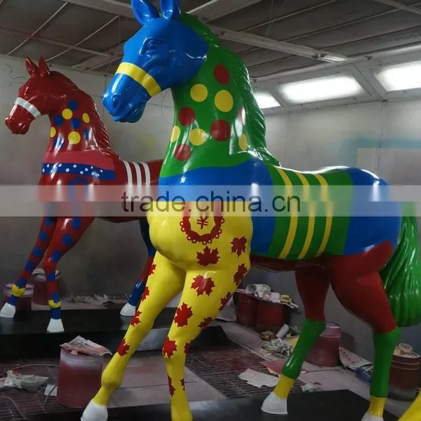Fiberglass Colorful Horse Sculpture Statue photo-4
