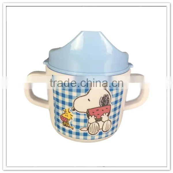 Lovely Cat Printed Food Contact Handled Melamine Children Drinking Cup photo-3