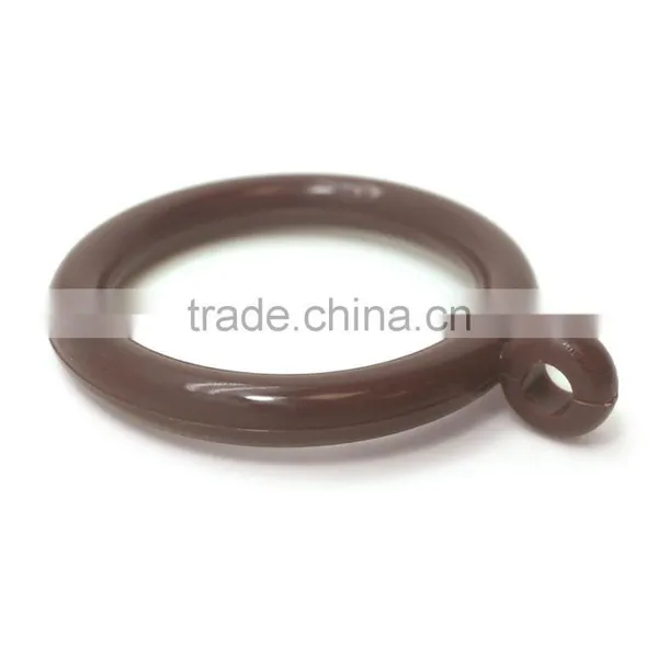 Plastic Curtain Rod Ring Small - Large Pole Loop Hook Rail Dark Brown photo-3