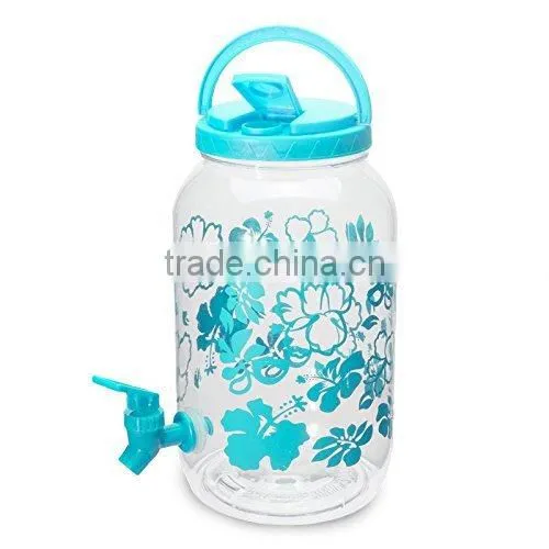 Outdoor Colorful Printing 1 Gallon Plastic Water Dispenser w/ Valve - 4 Extra Cups photo-2