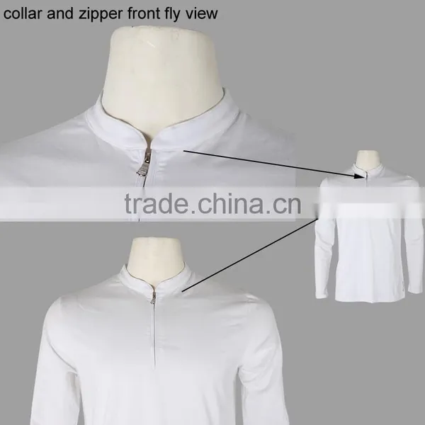 Free Sample Long Sleeves 100% Cotton Screen Printing Plain White Tee Shirt photo-2
