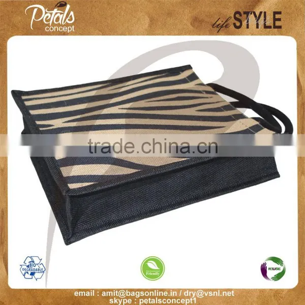 PP Laminated Jute Three Bottle Wine Bag With Padded Rope Handle photo-4