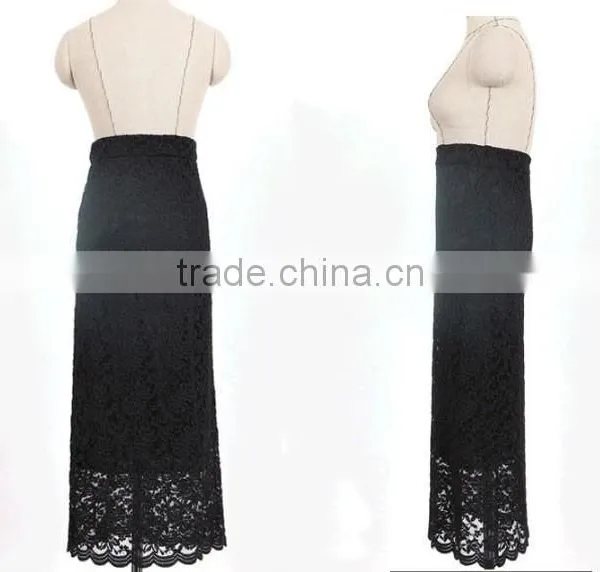New Arrival Ladies/Women's Fashion Slim Fit Long Black Lace Skirt photo-2