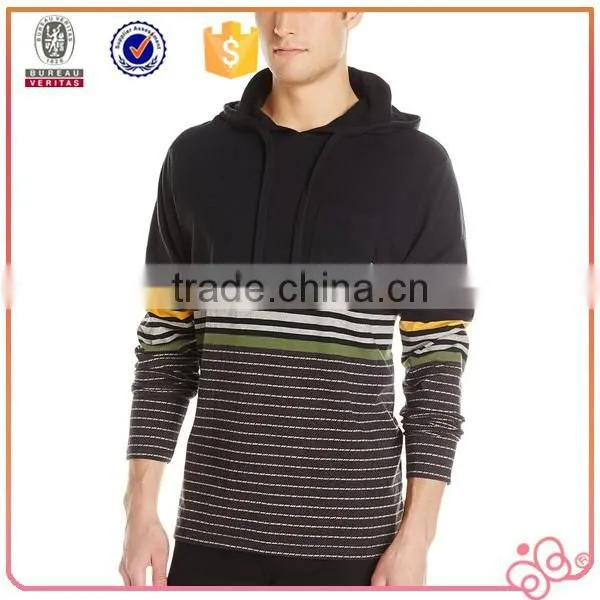 2016 Men Fashion Stripe Long Sleeve t Shirt With Hood photo-3