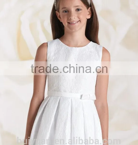 Beautiful Lace Round Neck Baby Gown Burgundy Flower Girl Dresses photo-3