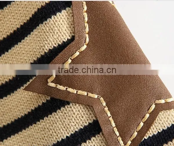 New Design Trendy Branded V-neck Patch Stripe Knit Boys Kids Winter Cardigan Sweater photo-3