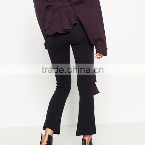 2016 Ladies Top Design Fashion Custom Women Apparel Bell-bottom Pants Wholesale photo-3