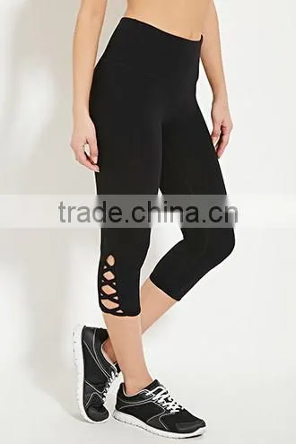 2017 Hot Sale Women Clothing Custom Fashion Blank Cropped Skinny Leggings photo-3