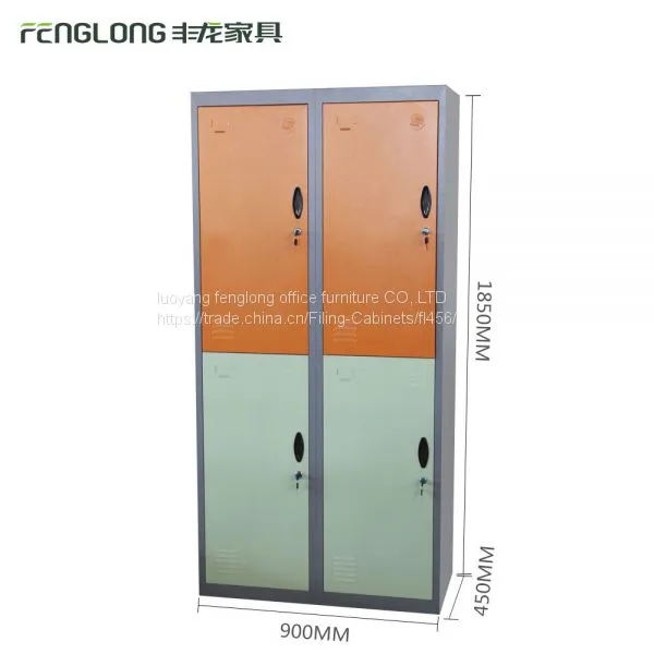 Luoyang Fenglong Cheap Changing Room 4 Door Stainless Steel Storage Lockers Metal School Locker for Student/gym/kids photo-2
