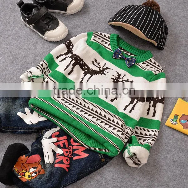 S15309A Hot Sale Knitting Patterns Winter Pullover 100% Cotton Boys Sweater Design photo-2