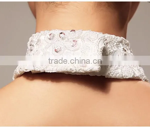 Sexy White Shiny Rhinestones Beaded Long Train Wedding Dresses photo-4