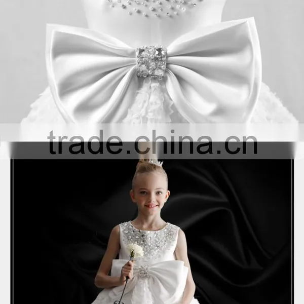 Fashionable Girl Party Dress With Bow Fancy White Girl Princess Dress Fancy Children Clothing GD90427-5 photo-2