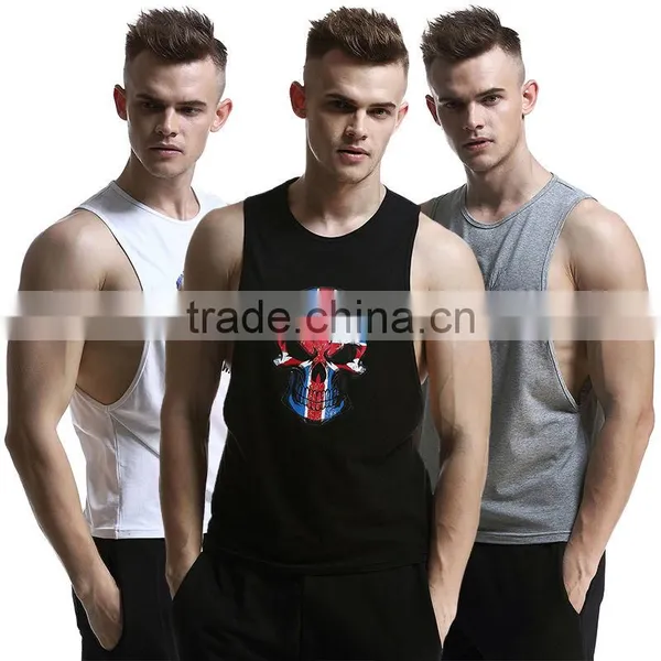 Mens Cotton GYM Tank Top Fitness Sleeveless Shirts Sports Tank Top