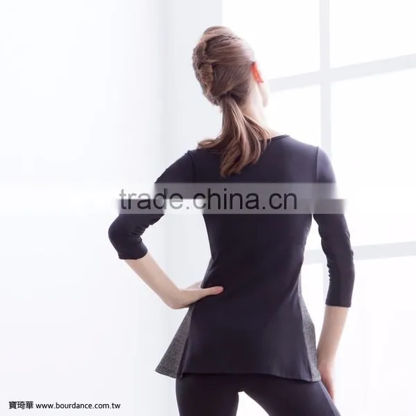 Dance Tactel Women Yoga Tops With Capri Sleeves photo-2