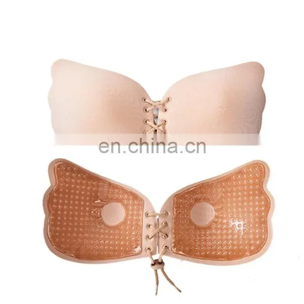 Front Closure Self-Adhesive Increase Cleavage Biological Glue Silicone Seamless Strapless Sticky Invisible Push up Fly Bra 2017 photo-5