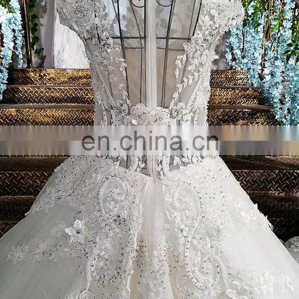 LS00220 Cap Sleeves Beaded Latest Dress Designs Arabic Bridal Wedding Cocktail Gown Dresses Bridal photo-5