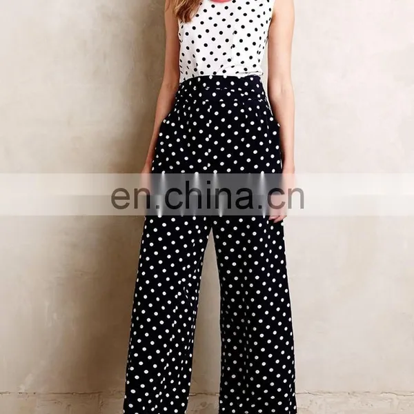 Factory Price Plain Cotton Pokka Dot White Sleeveless Women Shirt photo-4