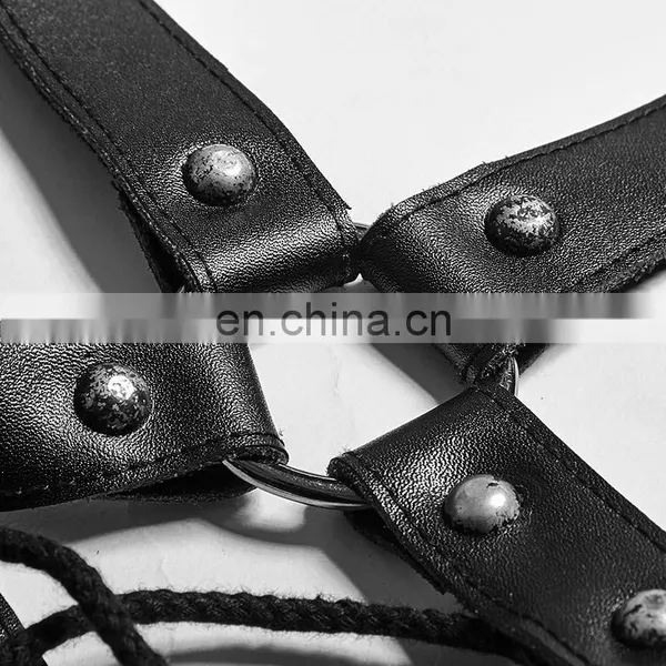 Punk Rave Men's Hard Leather Underbust Harness S-205 photo-6