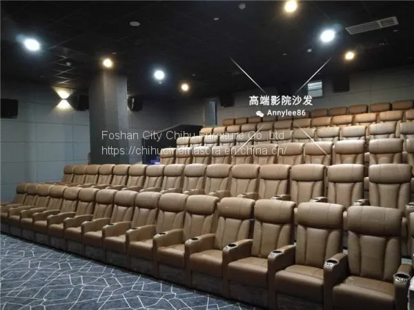 Hot Selling Leather Fixed Back Cinema Sofa,CHIHU Brand Public Cinema Seating photo-4