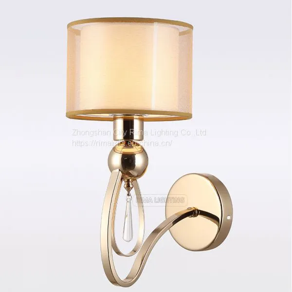 RM1426 Home Fabric Lamp Shade Matt Black Modern Fancy Wall Lamp photo-4