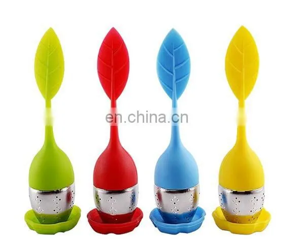 Wholesale Silicone & Stainless Steel Leaf Shape Tea Infuser / Tea Ball photo-2