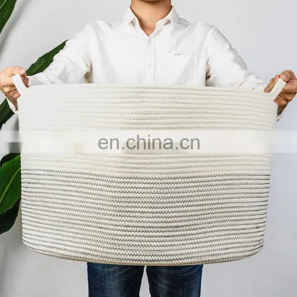 2020 Hot Selling European and American Round Cotton Rope Storage Basket photo-2