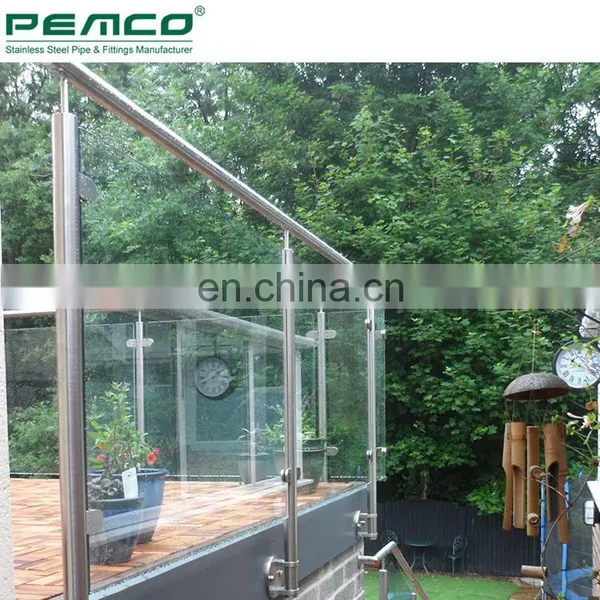Indoor Staircase Glass Balustrade Post Stainless Steel Stair Glass Railing Clamp Designs photo-4