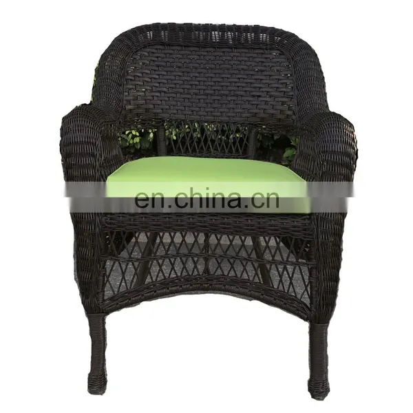 Hot Sale Outdoor Rattan Wicker Steel Arm Chair Dining Chair With Cushion, Brown