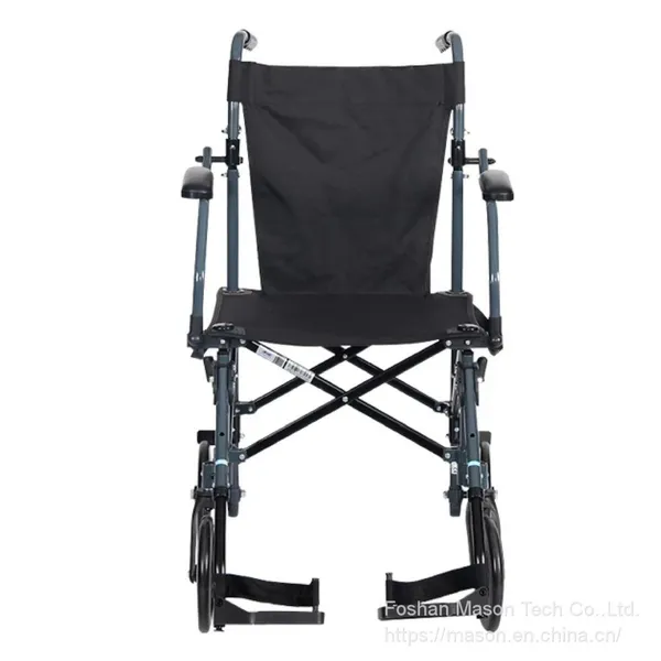 8“ Wheels Lightweight Portable Transport Folding Wheelchair for Disabled photo-2