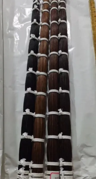 Violin Bow Hairreal Horse Hair Stallion Brown Black Horse Tail Hair photo-3