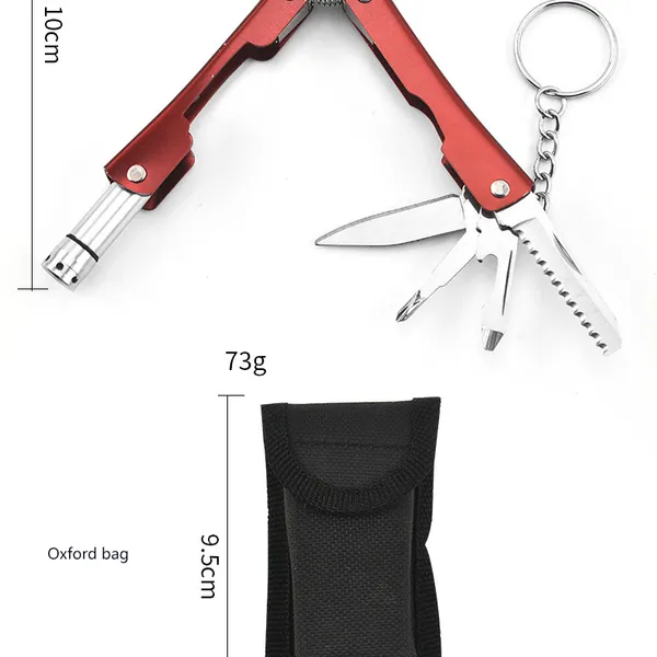 Outdoor Camping Mini Small Portable 9 Kinds of Functions in One Knife Fitter Tool LED Flashlight photo-5