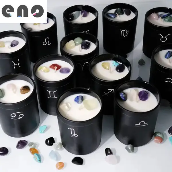Luxury Wedding Gifts for Guests Home Decor Customize Private Label Soy Wax Crystal Candles Crystal Candle Custom photo-2