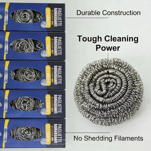 Commercial Grade Steel Scourer for Restaurant Kitchen Versatile Metal Scour Ball photo-4