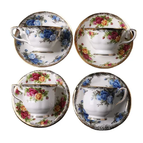 HOMTE Bone China Coffee Cup Red Tea Cup Wholesale One-stop Tableware Scouring Supplier