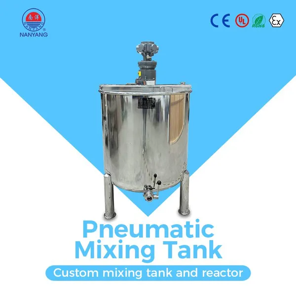 Nanyang Small Single Layer Pneumatic Mixing Tank With Bottom Air Agitator Stainless Steel Chemical Liquid Mixer Blender photo-3