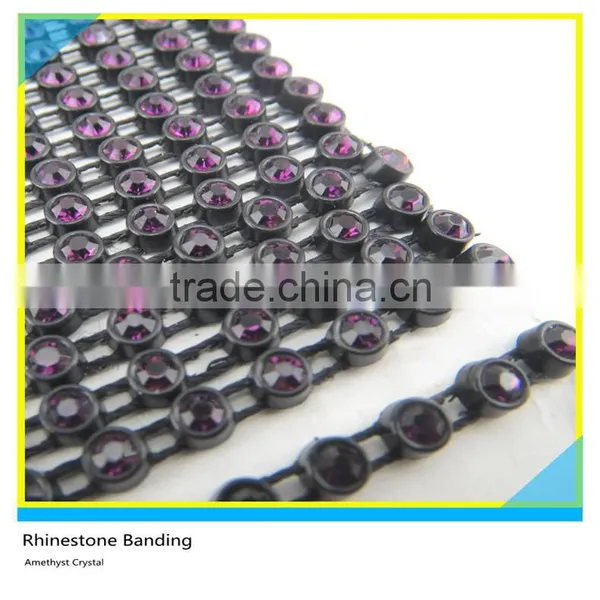 Diamond Banding Sew on Ss10 3mm Crystal Hot Pink Banding 1x180 Pcs 10 Yards photo-4