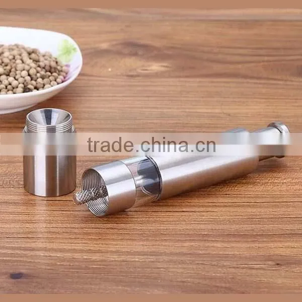 Classic Salt and Pepper Stainless Steel Mill Grinder Set Sleek Design for Outdoor BBQ Manual Mini Salt& Pepper Mill photo-6