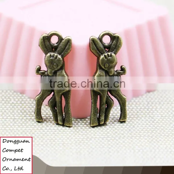 Wholesale Zinc Alloy Jewelry Ancient Bronze Stereo Sika Deer Pendant photo-3