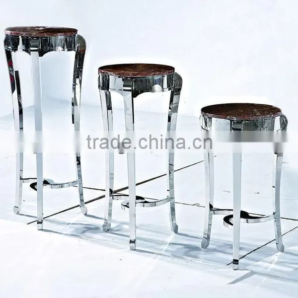 Round Marble Top Stainless Steel Flower Stand&coffee Table for Clubs