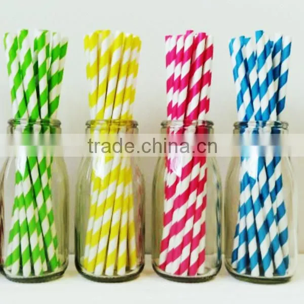 Environmental Party Striped Drinking Paper Straws
