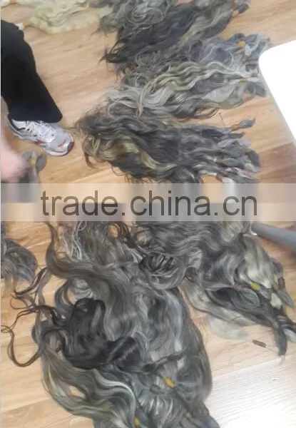 Raw Grey Hair Bulk Real Virgin Hair Unprocessed Grey Hair Extension photo-4