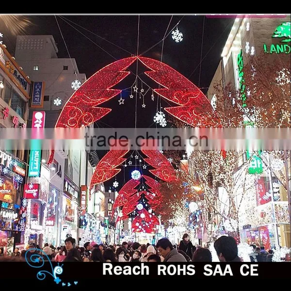 christmas decoration led street motif light outdoor waterproof lights leaf/wing with snowflake pole lights